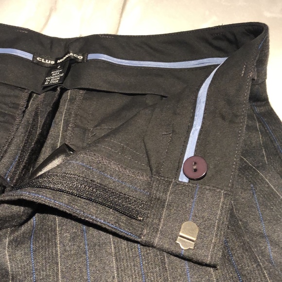 Club Monaco grey pants with beige and blue pinstripe. Size 0. - Picture 4 of 8
